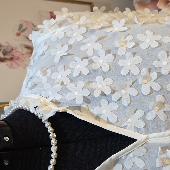 Nwt 1X Adrianna Papell White Floral Blouse - Picture 10 of 14